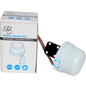 Pete’s Dynamics Auto Day/Night ON/Off Photocell LDR Sensor Switch, 10A, Waterproof